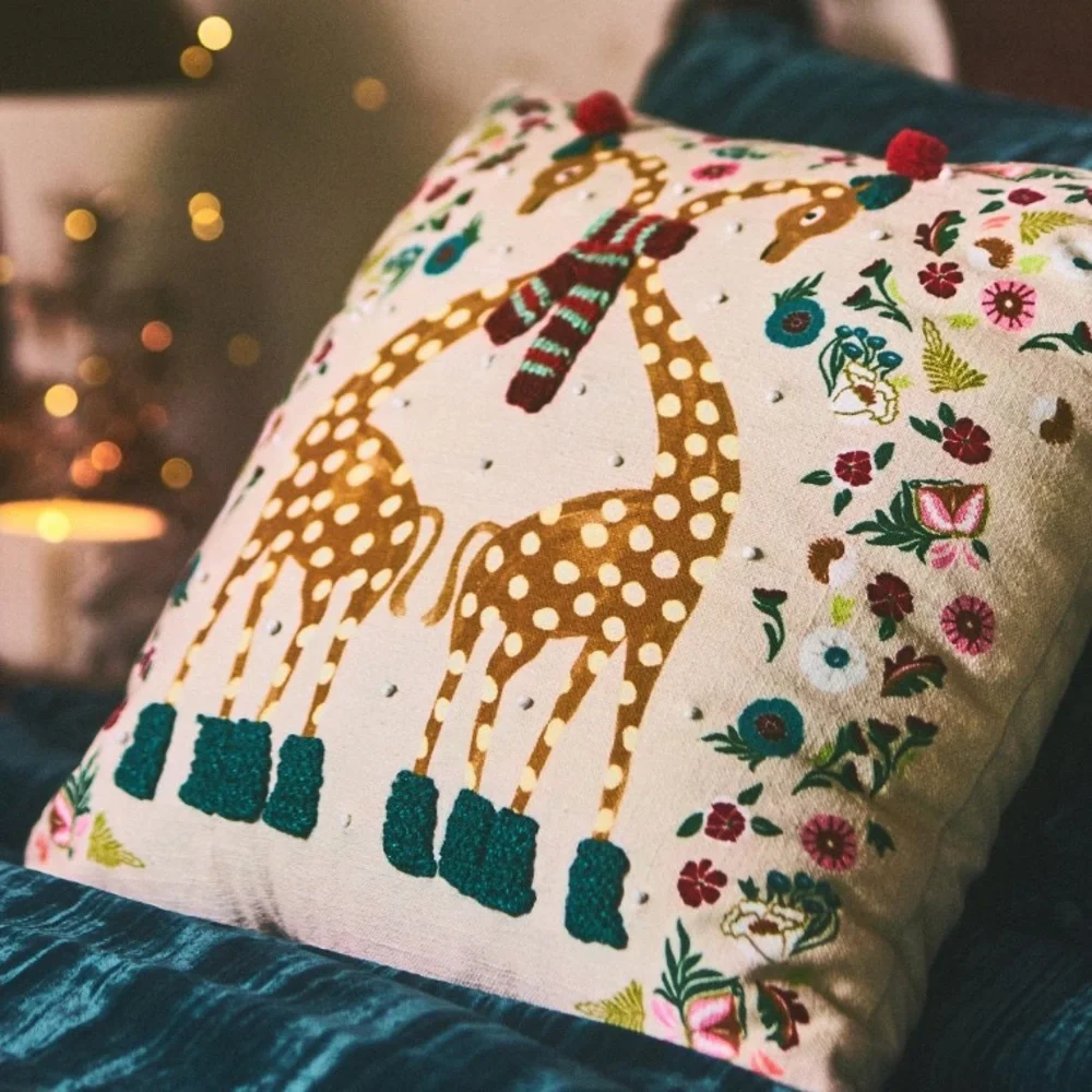 Anthropologie Holiday Cheetah pillow‎ collectible